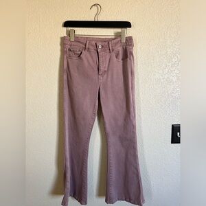 LIKE NEW American Eagle size 4 short washed purple color bell bottom jeans.